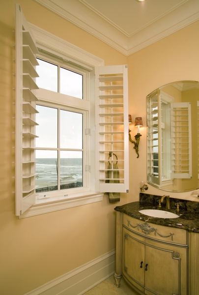 Plantation shutters in Houston beach home